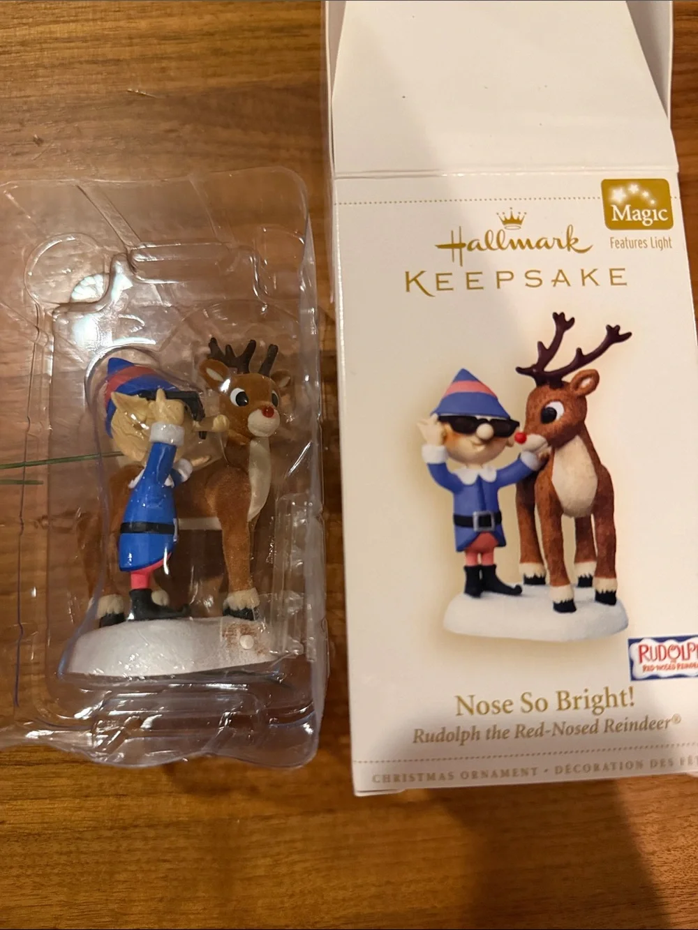 Hallmark 2006 Keepsake Magic Rudolph Nose So Bright Reindeer Christmas Ornament